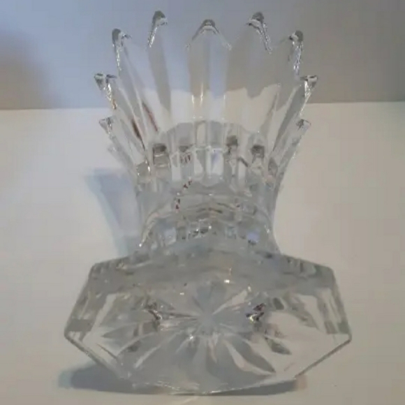 Vintage Cut Glass Clear Candle Holder - Picture 4 of 6